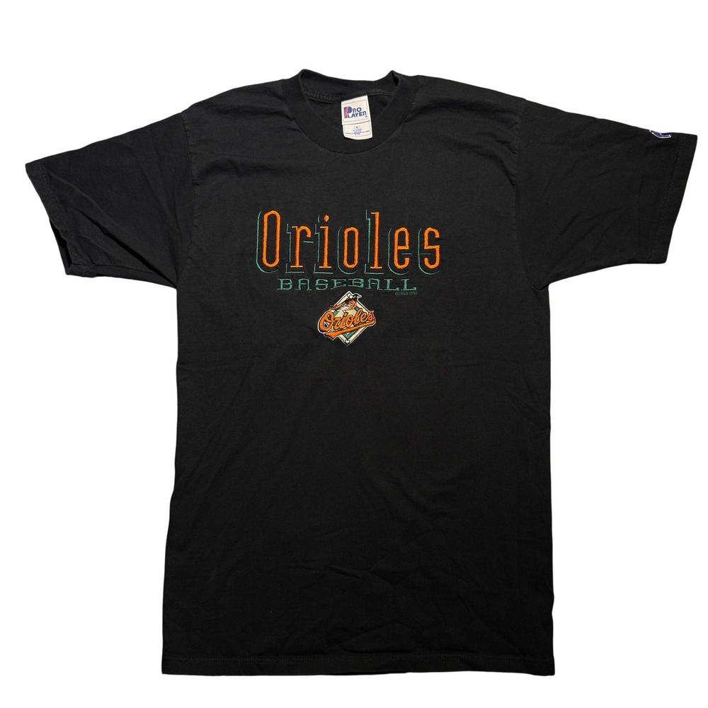 Vintage 1997 Pro Player Baltimore Orioles MLB Baseball T-Shirt Black Medium